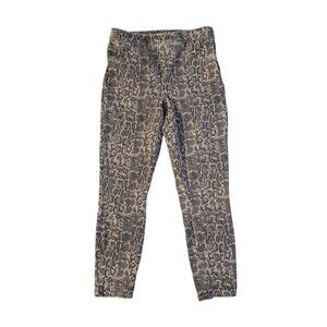 Spanx Jean-ish Leggings Womens Large Snakeskin Animal Print Taupe Ankle